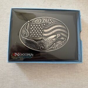 Nocona Silver Patriotic Eagle Belt Buckle